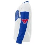 Smu Mustangs Sweater Custom Heart Sketch Blue White Best Selling