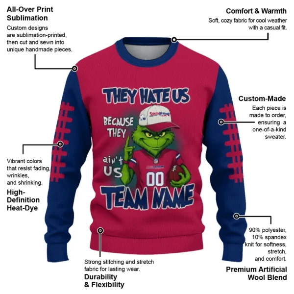 South Alabama Jaguars Sweater Customized Grinch Fierce Blue New Arrival