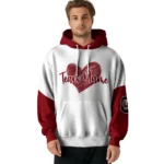 South Carolina Gamecocks Hoodie Personalized Scribble Heart Garnet White Best Selling