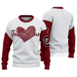 South Carolina Gamecocks Sweater Custom Heart Sketch Garnet White Best Selling