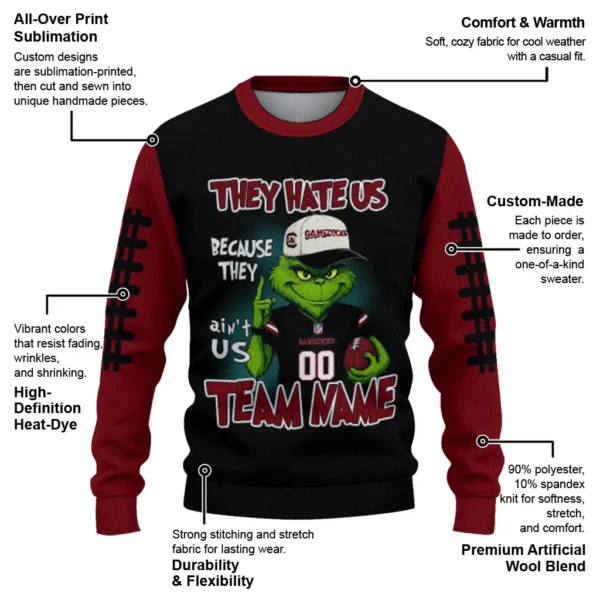 South Carolina Gamecocks Sweater Personalized Grinch Fierce Garnet New Arrival