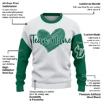 South Florida Bulls Sweater Custom Heart Sketch Green White Best Selling