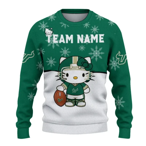 South Florida Bulls Sweater Custom Hello Kitty Green Best Selling