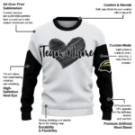 Southern Miss Golden Eagles Sweater Customized Heart Sketch Black White Best Selling