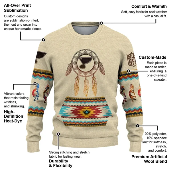 St Louis Blues Sweater Custom Dreamcatcher Feathers New Arrival