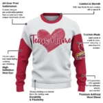 St Louis Cardinals Sweater Customized Heart Sketch Red White Best Selling