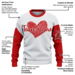 Tampa Bay Buccaneers Sweater Custom Heart Sketch Red White Best Selling