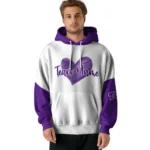 Tcu Horned Frogs Hoodie Custom Scribble Heart Purple White Best Selling