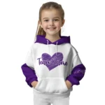 Tcu Horned Frogs Hoodie Custom Scribble Heart Purple White Best Selling