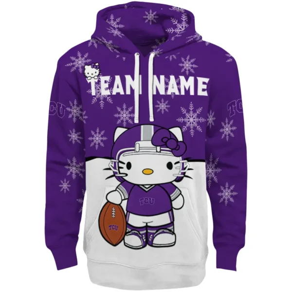 Tcu Horned Frogs Hoodie Personalized Hello Kitty Purple Best Selling