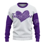 Tcu Horned Frogs Sweater Customized Heart Sketch Purple White Best Selling