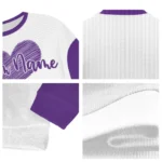 Tcu Horned Frogs Sweater Customized Heart Sketch Purple White Best Selling