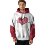 Temple Owls Hoodie Custom Scribble Heart Red White Best Selling