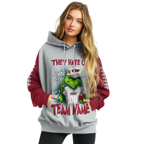 Temple Owls Hoodie Customized Grinch Fierce Red High Quality