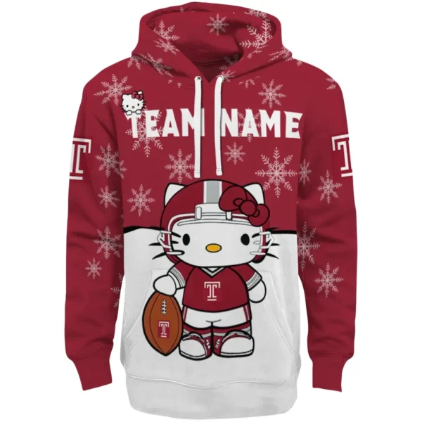 Temple Owls Hoodie Personalized Hello Kitty Red Best Selling