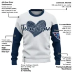 Tennessee Titans Sweater Customized Heart Sketch Navy White Best Selling