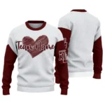 Texas Am Aggies Sweater Custom Heart Sketch Maroon White Best Selling