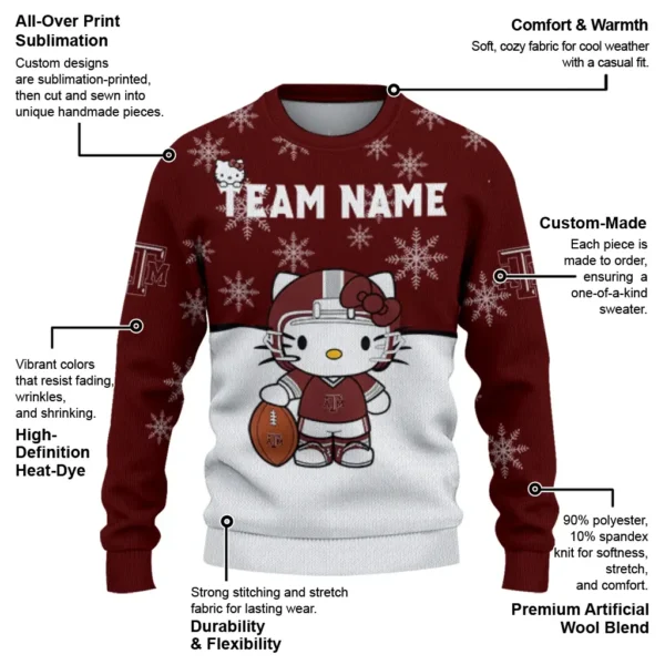 Texas Am Aggies Sweater Custom Hello Kitty Maroon New Arrival