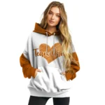 Texas Longhorns Hoodie Custom Scribble Heart Orange White Best Selling