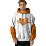 Texas Longhorns Hoodie Custom Scribble Heart Orange White Best Selling