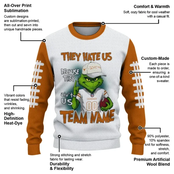 Texas Longhorns Sweater Custom Grinch Fierce Orange New Arrival