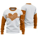 Texas Longhorns Sweater Customized Heart Sketch Orange White Best Selling