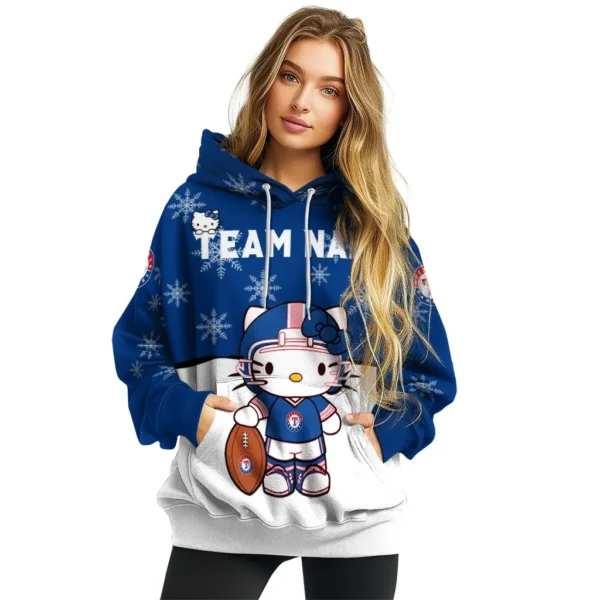 Texas Rangers Hoodie Customized Hello Kitty Blue High Quality