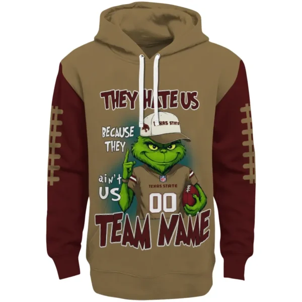 Texas State Bobcats Hoodie Custom Grinch Fierce Maroon Best Selling