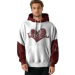 Texas State Bobcats Hoodie Personalized Scribble Heart Maroon White Best Selling