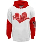 Texas Tech Red Raiders Hoodie Customized Scribble Heart Red White Best Selling