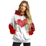 Texas Tech Red Raiders Hoodie Customized Scribble Heart Red White Best Selling