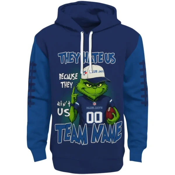 Toronto Blue Jays Hoodie Customized Grinch Fierce Blue Best Selling