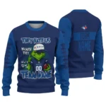 Toronto Blue Jays Sweater Custom Grinch Fierce Blue Best Selling