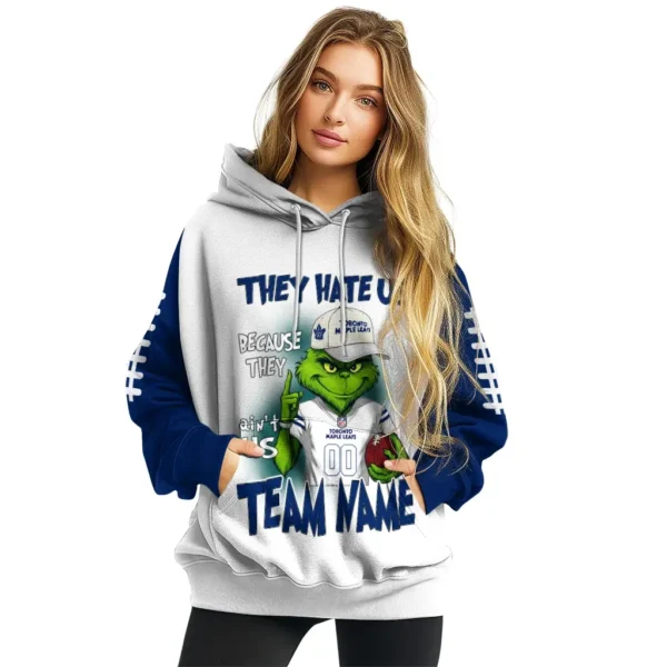 Toronto Maple Leafs Hoodie Custom Grinch Fierce Blue High Quality