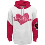 Toronto Raptors Hoodie Personalized Scribble Heart Red White Best Selling