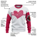 Toronto Raptors Sweater Custom Heart Sketch Red White Best Selling