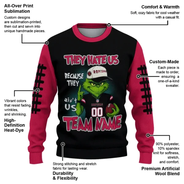 Toronto Raptors Sweater Personalized Grinch Fierce Red New Arrival