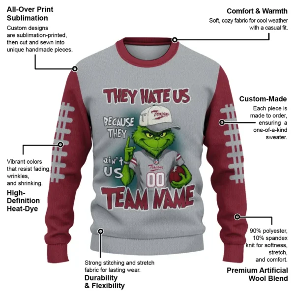 Troy Trojans Sweater Customized Grinch Fierce Red New Arrival