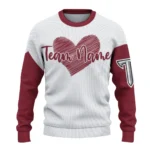 Troy Trojans Sweater Personalized Heart Sketch Red White Best Selling