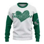 Tulane Green Wave Sweater Customized Heart Sketch Green White Best Selling