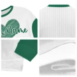 Tulane Green Wave Sweater Customized Heart Sketch Green White Best Selling
