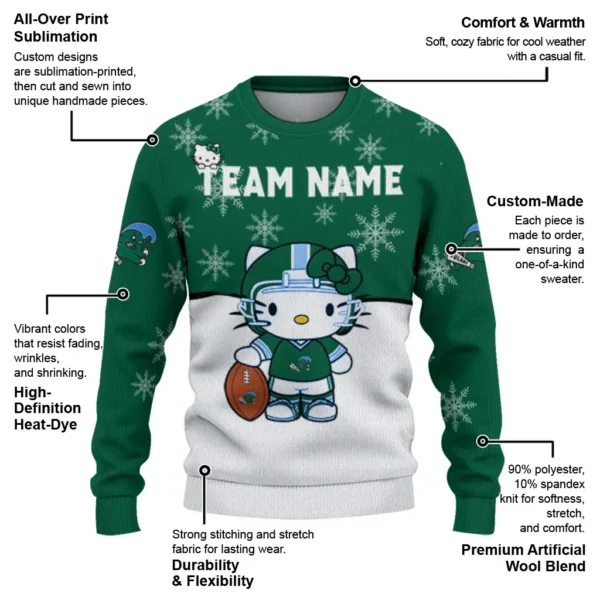 Tulane Green Wave Sweater Customized Hello Kitty Green New Arrival