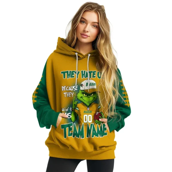 Uab Blazers Hoodie Personalized Grinch Fierce Green High Quality