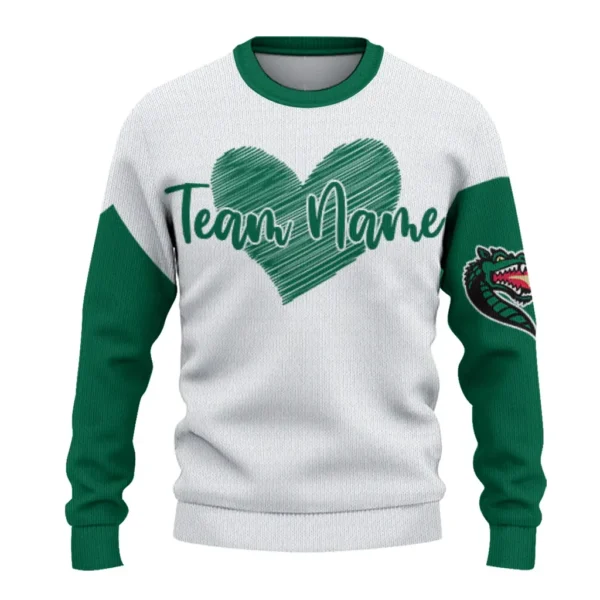 Uab Blazers Sweater Personalized Heart Sketch Green White Best Selling