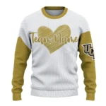 Ucf Knights Sweater Custom Heart Sketch Gold White Best Selling