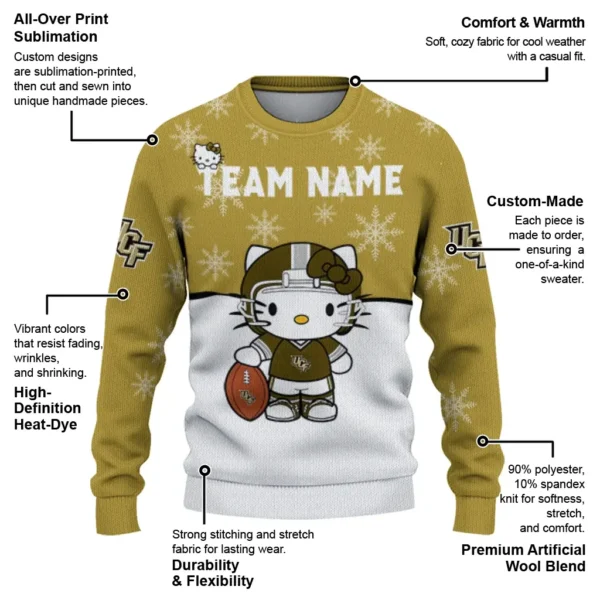 Ucf Knights Sweater Custom Hello Kitty Gold New Arrival