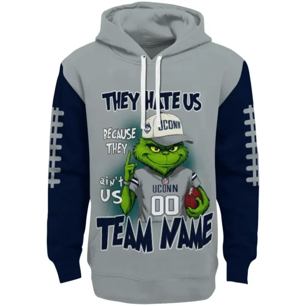 Uconn Huskies Hoodie Custom Grinch Fierce Blue Best Selling