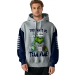 Uconn Huskies Hoodie Custom Grinch Fierce Blue Best Selling