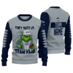 Uconn Huskies Sweater Personalized Grinch Fierce Blue Best Selling
