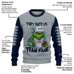 Uconn Huskies Sweater Personalized Grinch Fierce Blue Best Selling